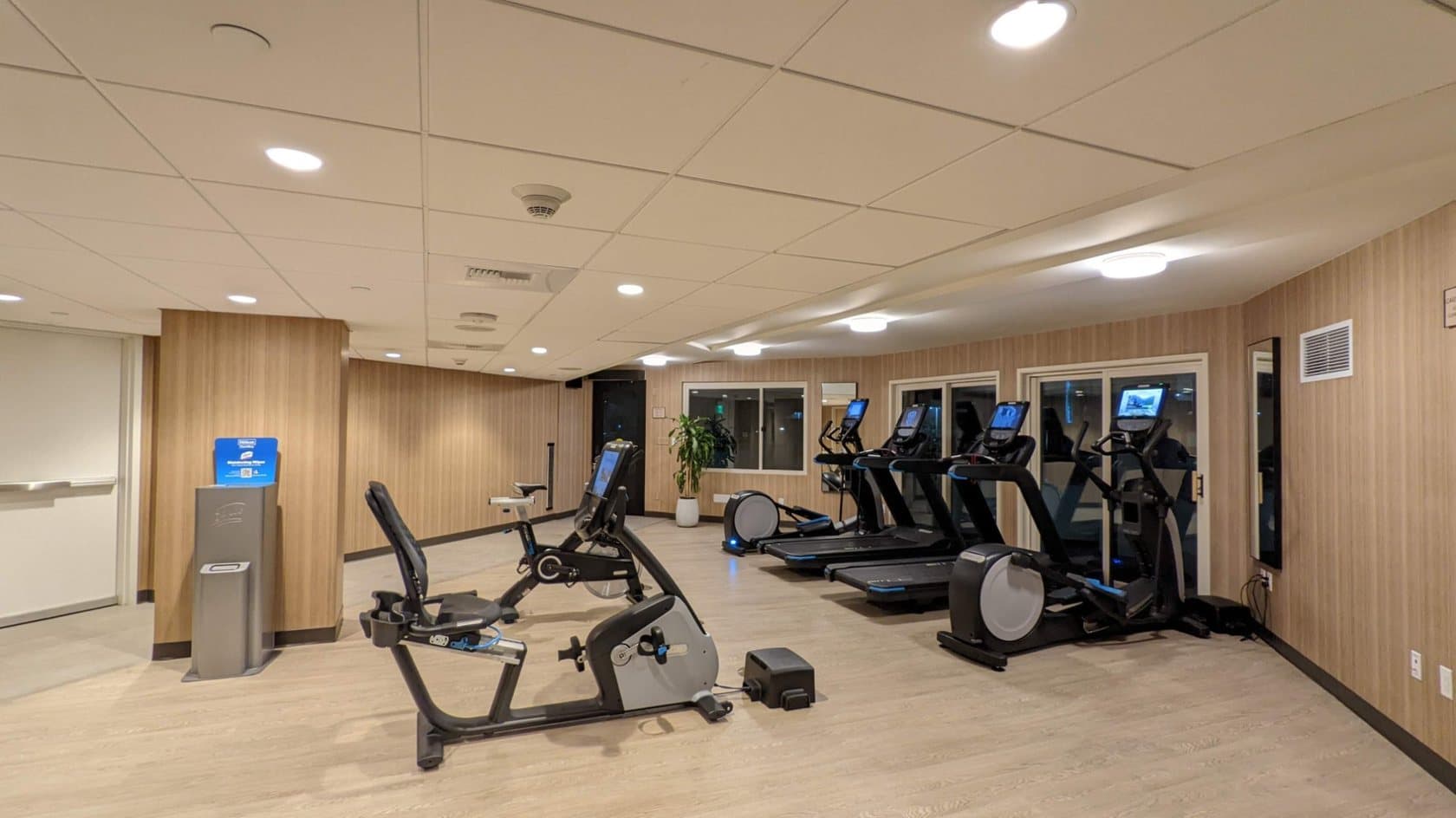 The existing gym at Hilton Santa Monica